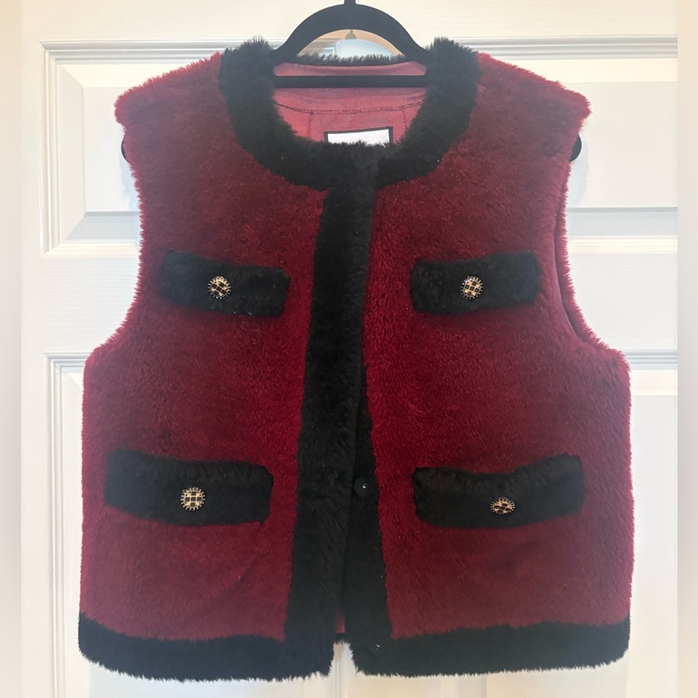 Karl Lagerfeld Kids Red and Black Fleece Vest